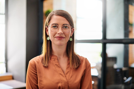 woman looking to camera