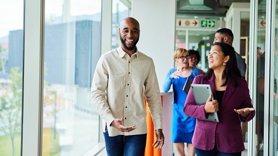 Smiling group of office workers