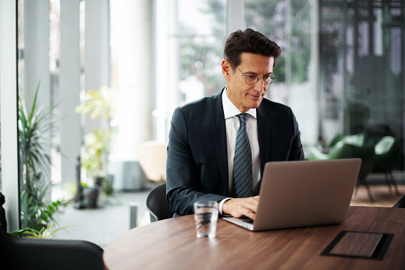Business man on laptop