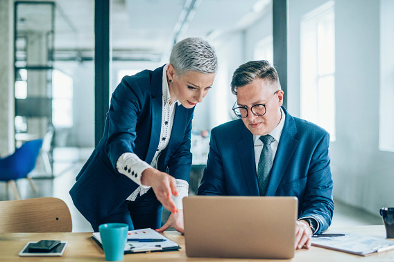colleagues gaining work experience in business environment